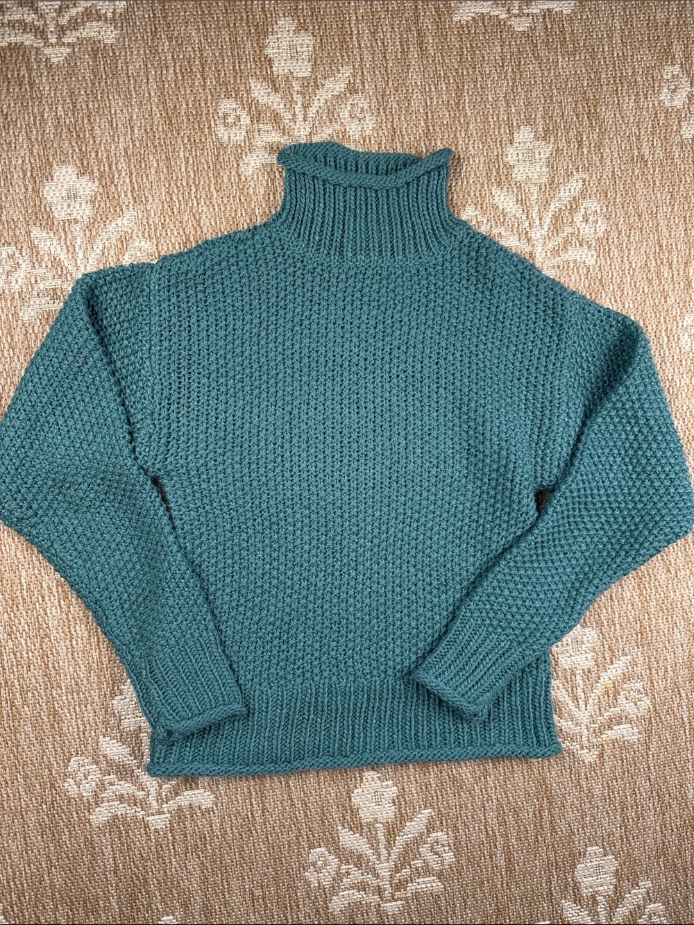 a.n.a. Teal Turtleneck Chunky Knit Sweater - Women